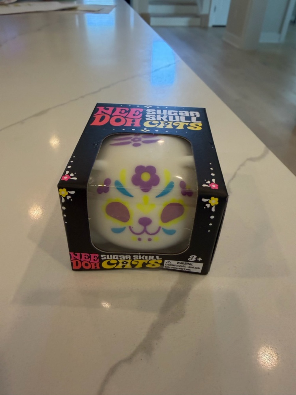 NEE DOH Sugar Skull Cats Squishy Toy - White & Purple